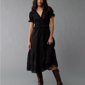 American Eagle Outfitters Black Midi Dress
